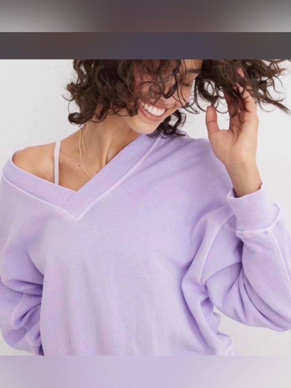 Aerie Lavender V-Neck Women's Pullover Sweater